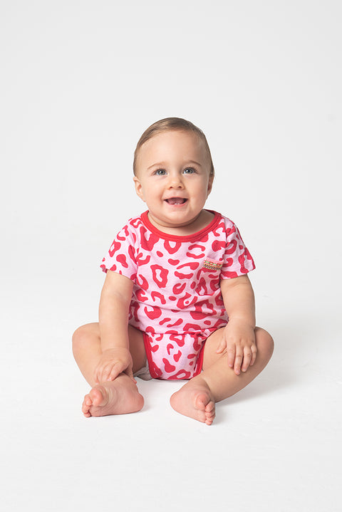 Pima Cheetah Short Sleeve Bodysuit