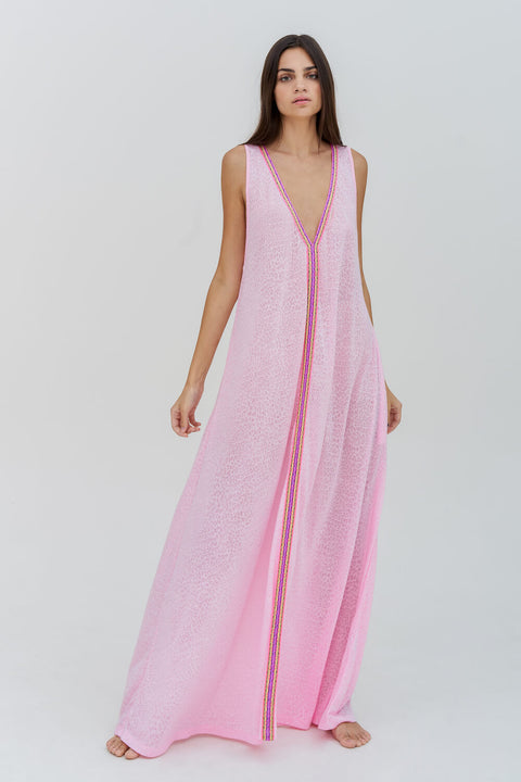 V-Neck Flare Maxi