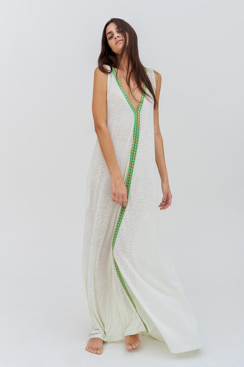 V-Neck Flare Maxi