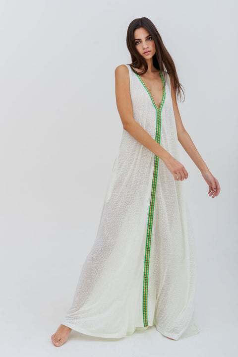 V-Neck Flare Maxi