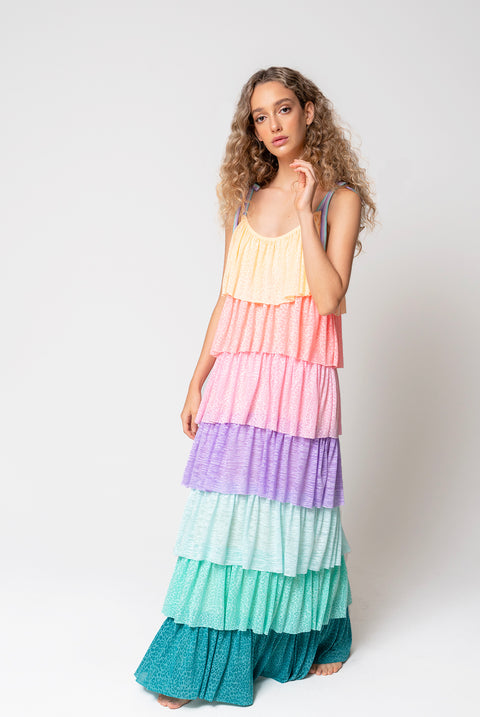 Rainbow Tiered Dress