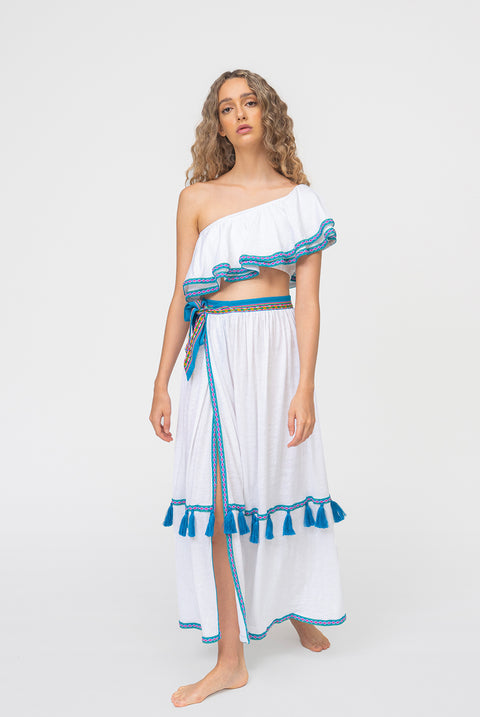 Top con volantes y vuelo