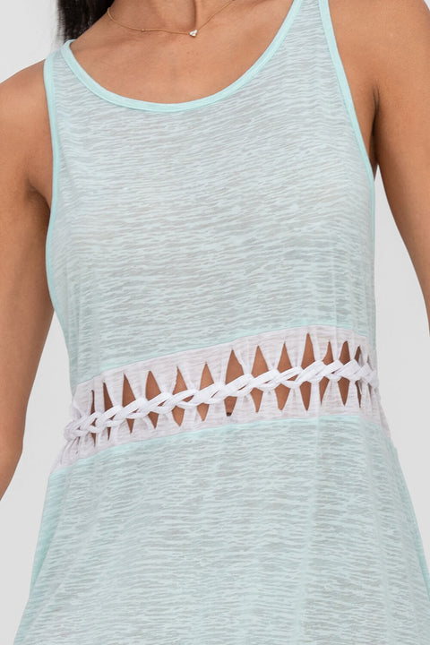 Contrast Braid Cutout Dress