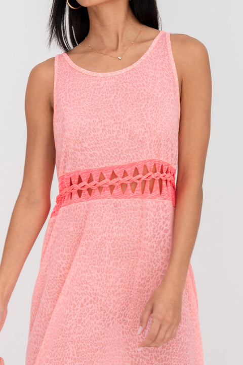 Contrast Braid Cutout Dress