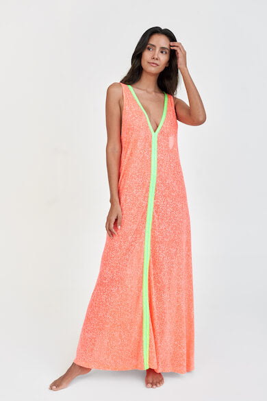 V-Neck Flare Maxi