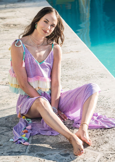 Pantalon large à pampilles