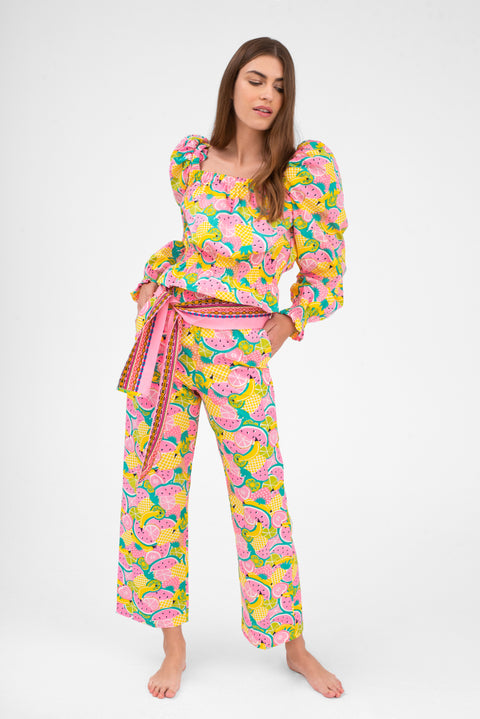 Pantalon confortable taille haute