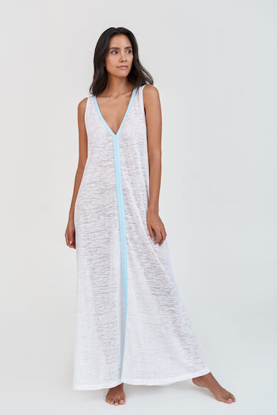 V-Neck Flare Maxi